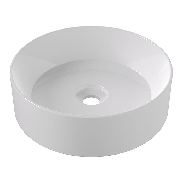 Раковины Раковина Round 40хВ12, накладная, без отверстия под смеситель, белый глянцевый 