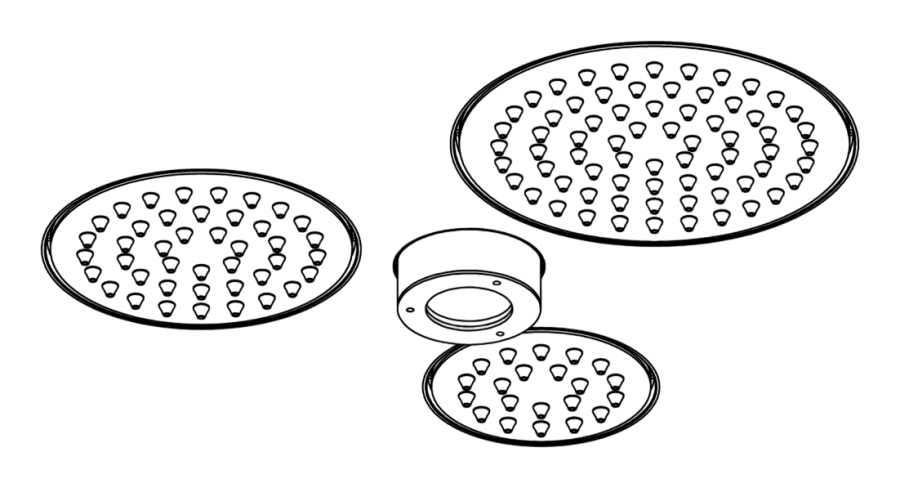 Душевая программа Душ верхний Free Ideas, встраиваемый, 3 дождевые прозрачные силиконовые форсунки, 1 чистая струя свободного потока со светодиодной хромотерапией, сталь, цвет сатинированная сталь 