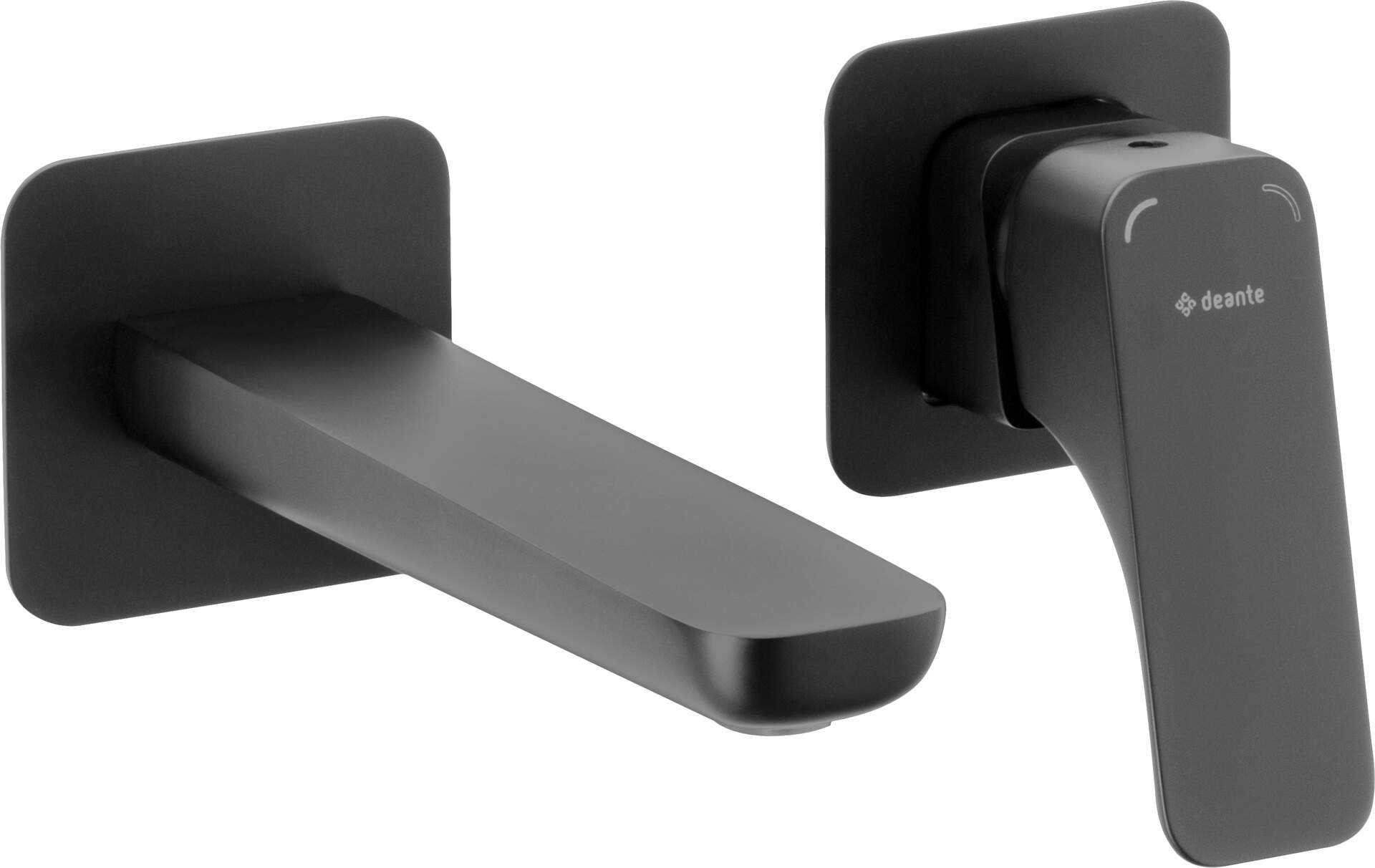 Смесители Смеситель для раковины настенный с внутр.частью (черный) 