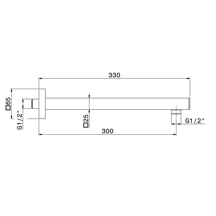 Комплектующие Настенный кронштейн для душа квадратный, цвет черный матовый 