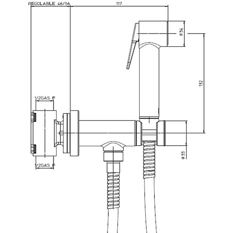 Смесители Гигиенический комплект, цвет золото 