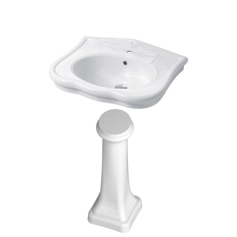 Раковины Раковина 71х54хh27,5 см, c 1 отверстием и пъедесталом, цвет белый глянцевый 