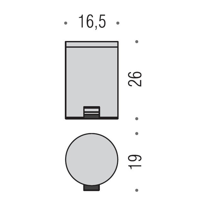 Аксессуары для ванной Ведро для мусора 3л, цвет полированная нержавеющая сталь 