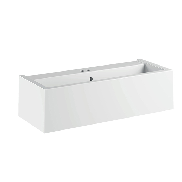 Раковины Раковина подвесная с 1 отверстием под смеситель 100х40х25 см, цвет белый глянец 