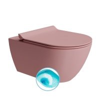 Унитазы Унитаз подвесной, безободковый (розовый матовый) 