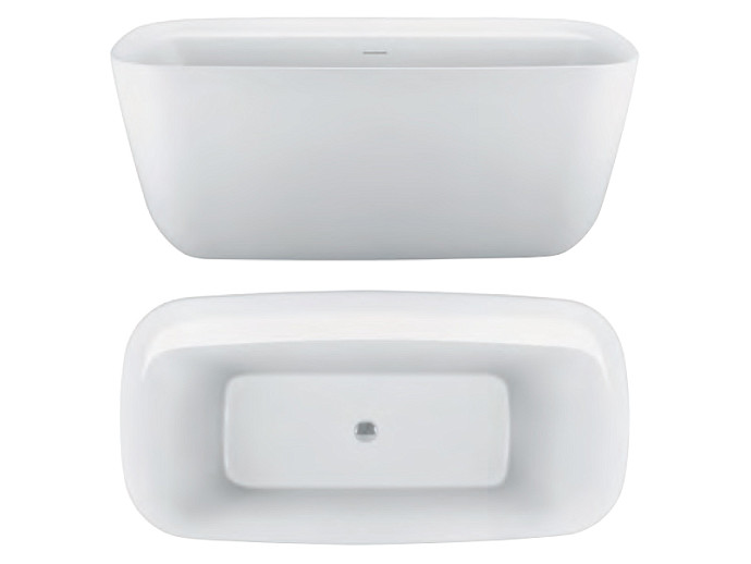 Отдельностоящая ванна 170x78x60 см со сливом-переливом, цвет белый матовый