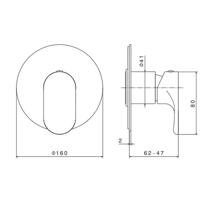 Смесители Встроенный однорычажный смеситель для душа на 1 источник, хром 