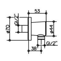 Комплектующие Подключение для душевого шланга (хром) 