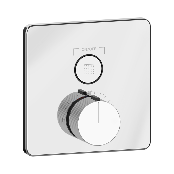 Смесители Смеситель настенный встраиваемый, термостатический, с 1 запорной кнопкой, цвет хром 