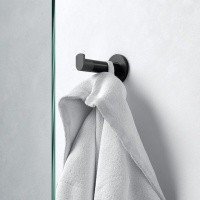 Аксессуары для ванной Крючок для халата | полотенца (чёрный матовый) 
