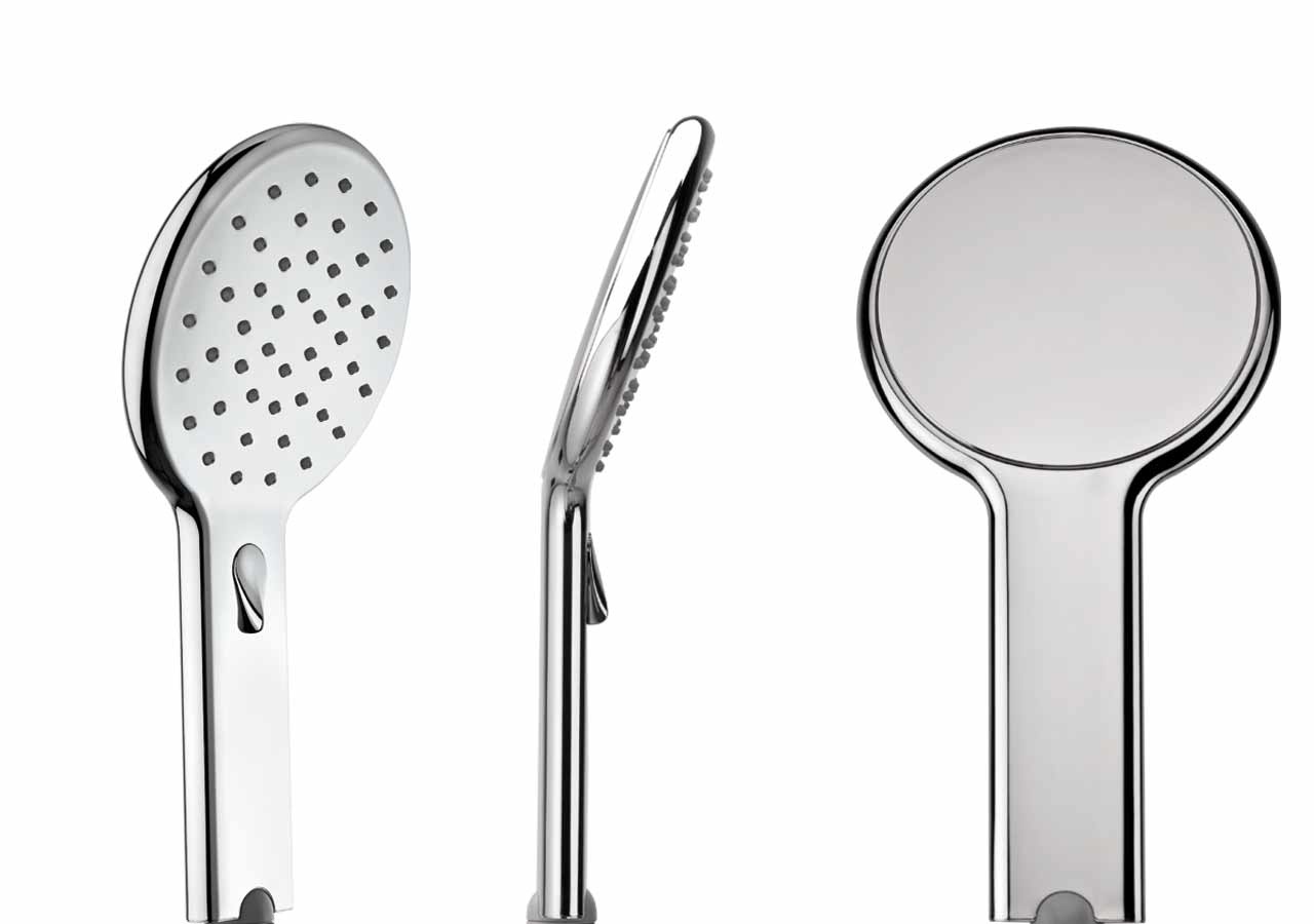 Душевая программа Душевой комплект: лейка D120 мм, шланговое подсоединение с держателем, шланг 1500 мм, хром 