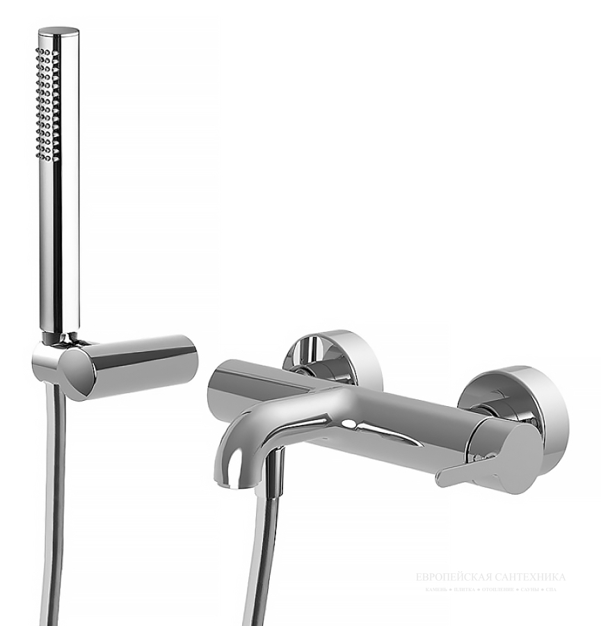 Душевой набор Snap: смеситель для ванны, внешнего монтажа, ручной душ с держателем, цвет хром