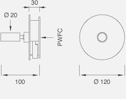 Смесители Настенный двухрычажный смеситель с настраиваемым краном. Длина 100 мм CIR06 