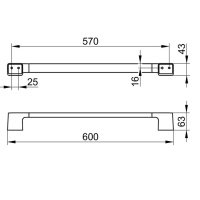 Аксессуары для ванной Держатель для полотенца 60 см (хром) 