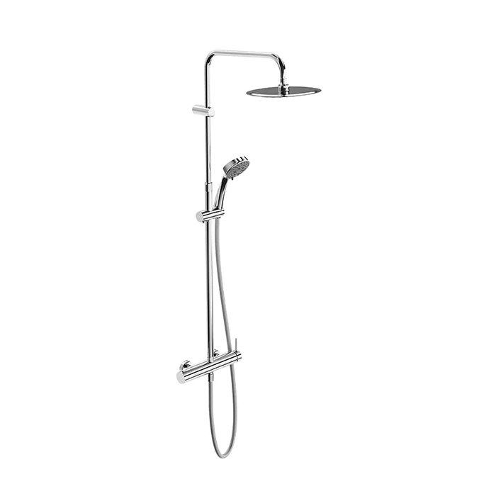 Душевая колонна на 2 потока с механическим смесителем с ручным душем на 5 режимов, хром