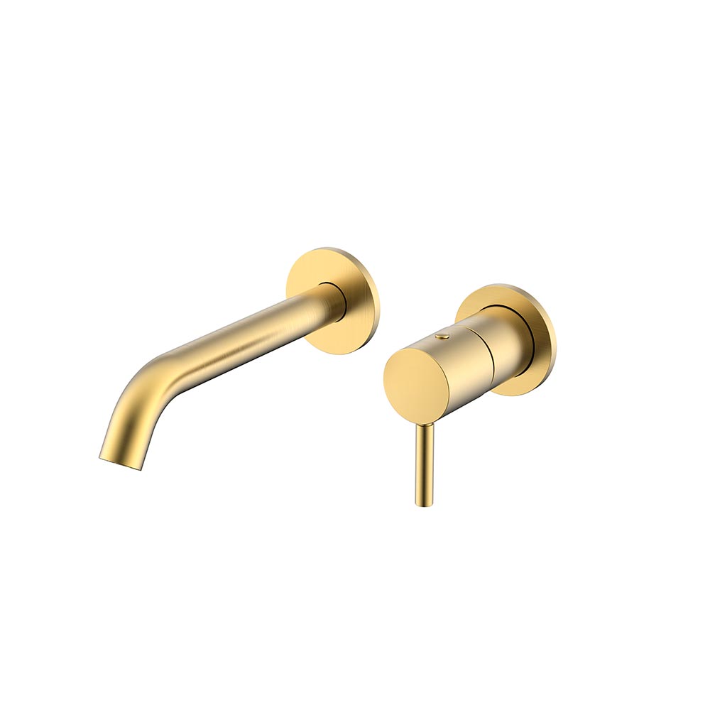 Смеситель из стены для раковины с донным клапаном BRUSH GOLD