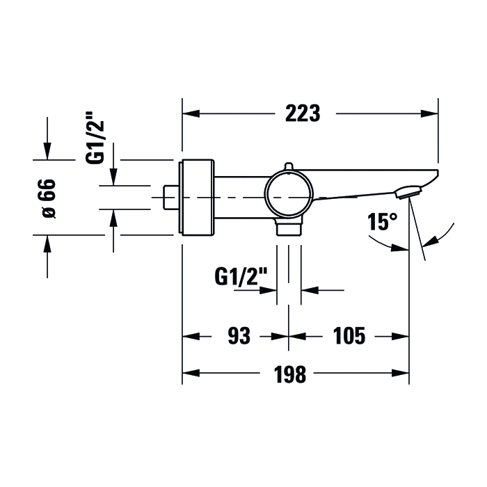 Смесители Термостатический смеситель для ванны/душа с изливом Wave, черный матовый 