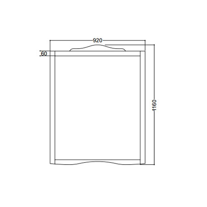 Мебель для ванной Зеркало в деревянной раме 92xh116, цвет noce (орех) 