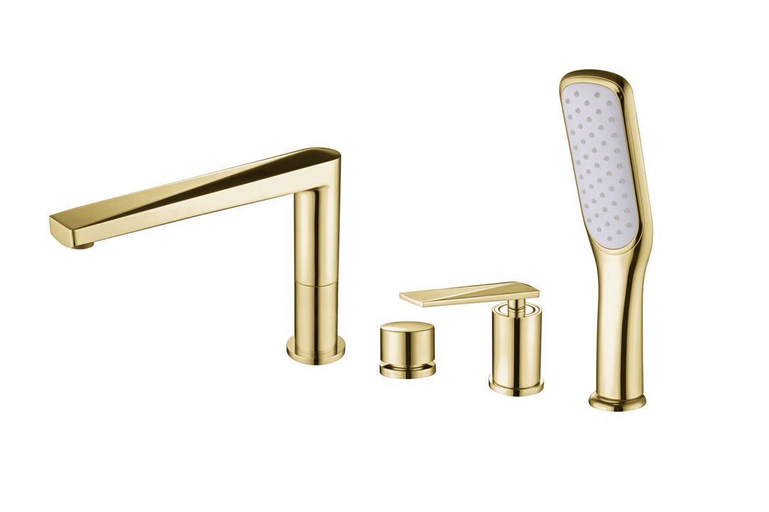 Смесители Смеситель врезной на борт ванны золото 