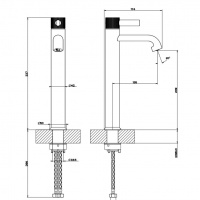 Смесители Высокий смеситель для раковины, хром 