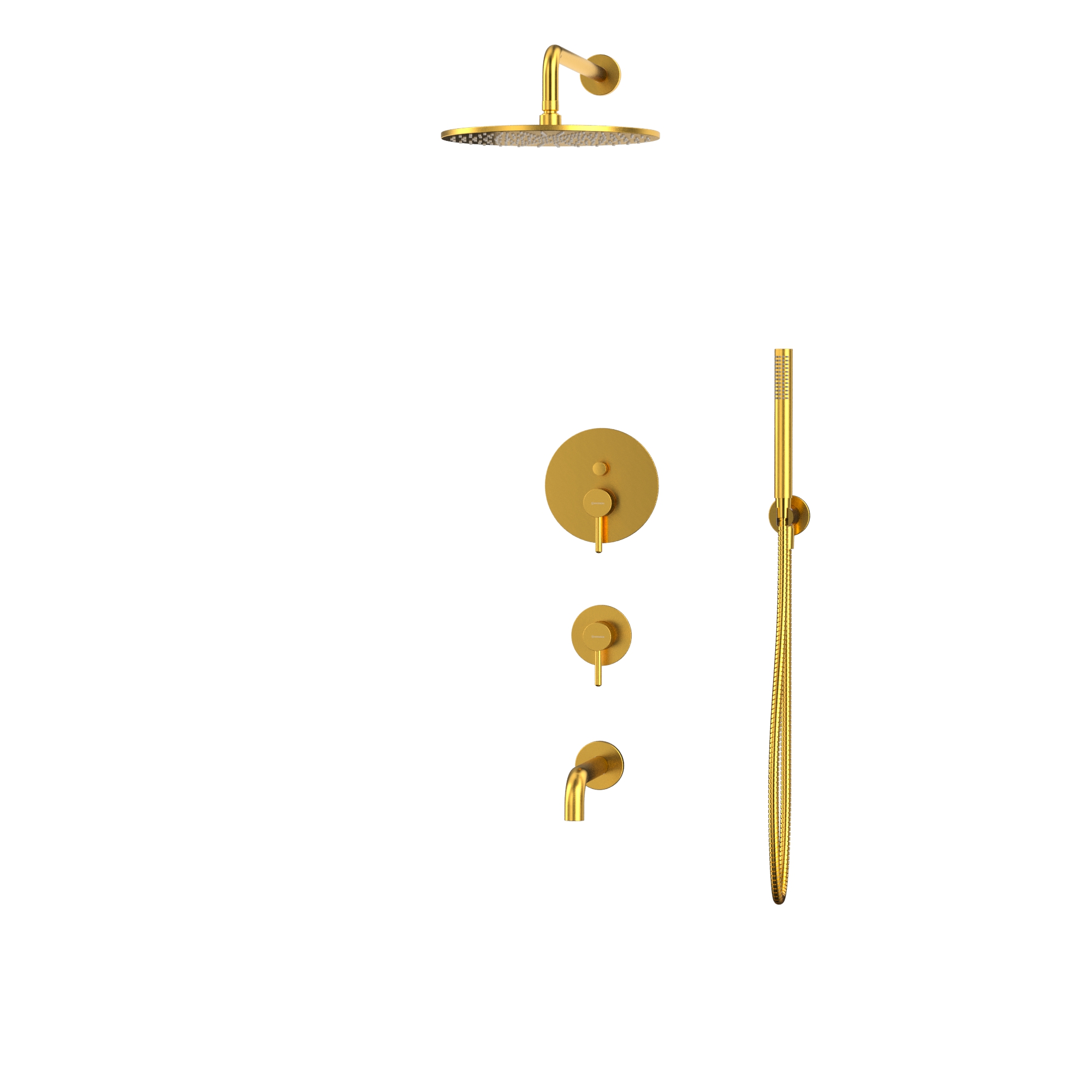 Душевая программа Система для ванны скрытого монтажа YSET07GLB (брашированное золото) 
