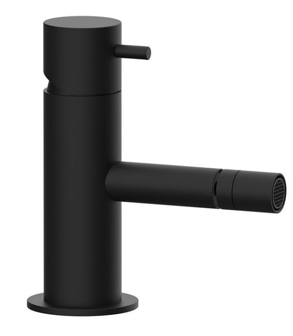 Однорычажный смеситель для биде с донным клапаном, цвет черный матовый