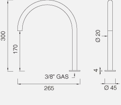 Комплектующие Настольный вращающийся кран. Высота 300 мм FRE91 