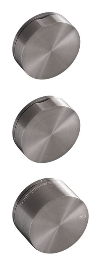 Смесители Термостат Giotto, настенный, на 3 отверстия, внешняя часть, сталь, цвет сатинированная сталь 