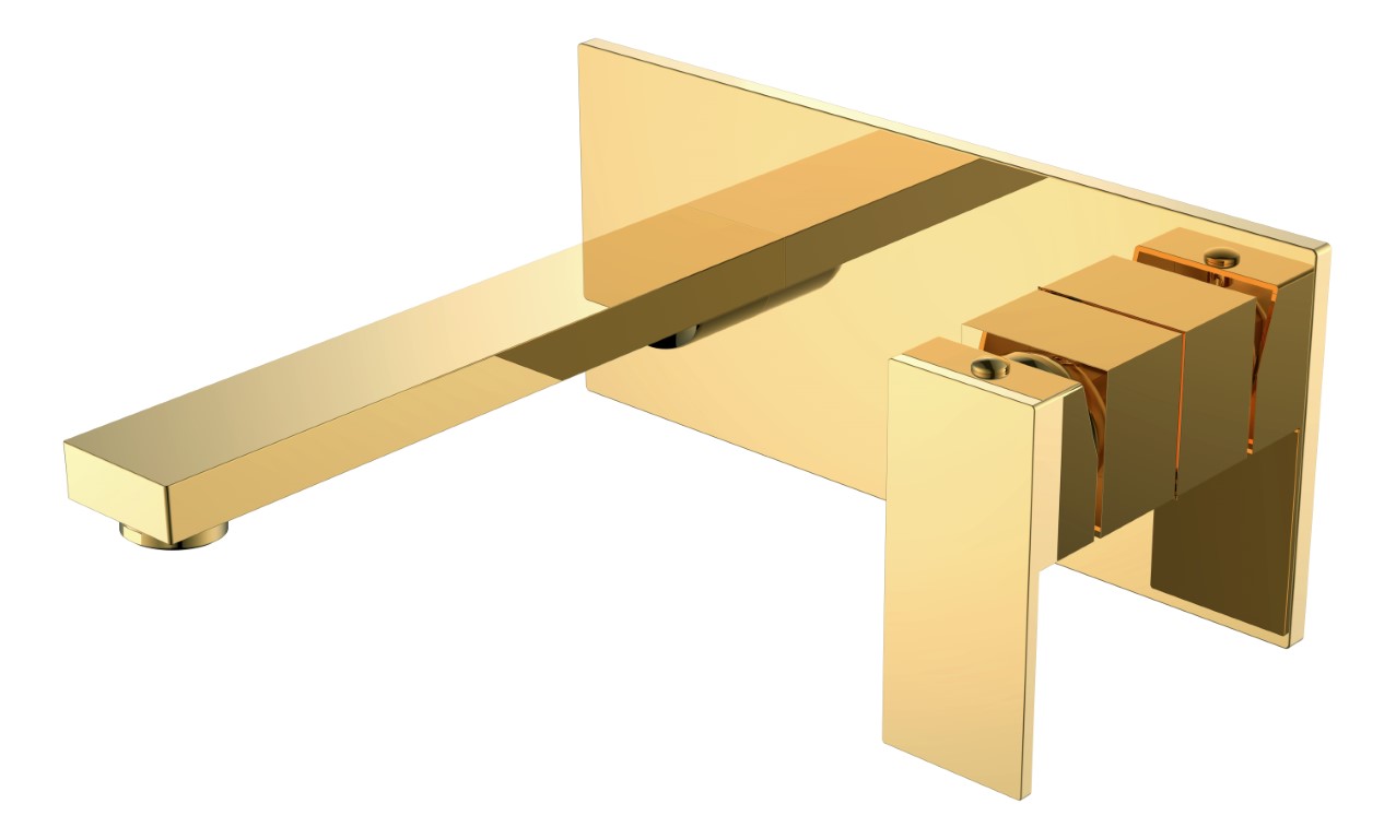 Смесители Смеситель для умывальника из стены Shinny Gold 