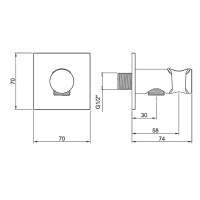 Комплектующие Подключение для душевого шланга с держателем душа, хром 