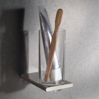 Аксессуары для ванной Стакан для зубных щёток подвесной (никель шлифованный) 