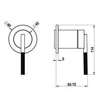 Смесители Gessi Ingranaggio Встраиваемый однорычажный смеситель на 1 выход (внешние части), цвет: Black XL 