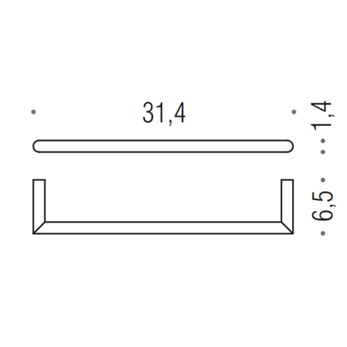 Аксессуары для ванной Держатель полотенца 31,4*6,5cм, цвет хром 