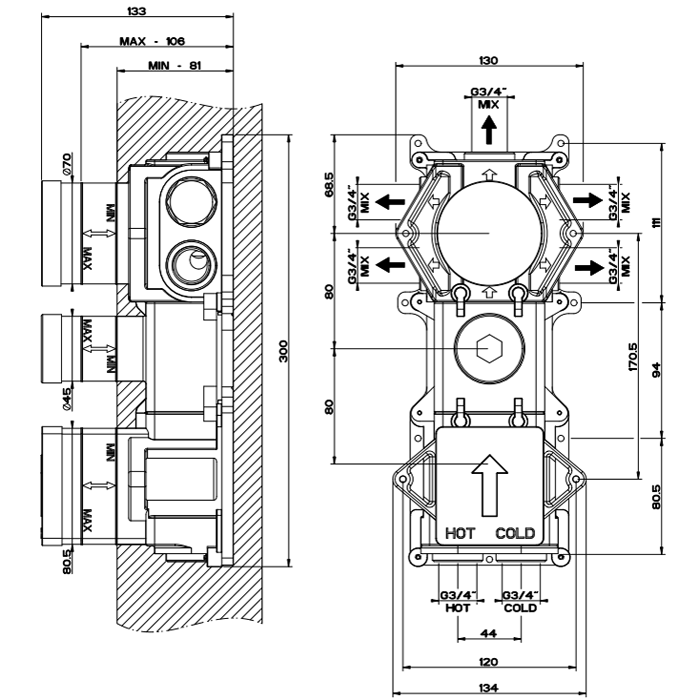 Смесители Внутренняя часть термостатического смесителя 