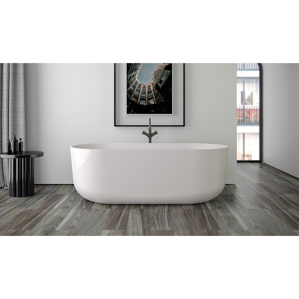 Ванны Ванна акриловая отдельностоящая 180*85*60H, щелевой перелив, белая глянцевая 