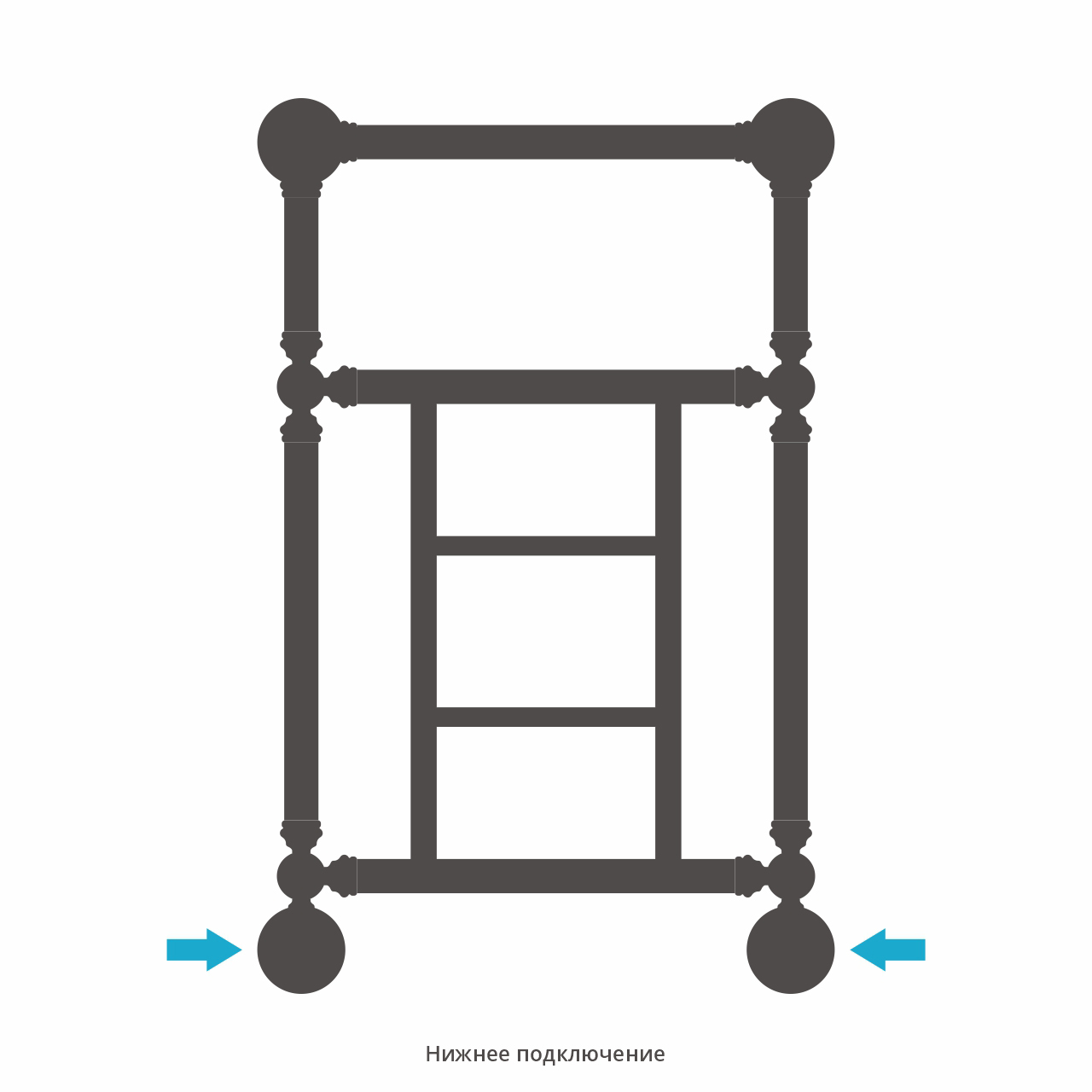 Полотенцесушители 1452 Полотенцесушитель 660х400 (Матовый чёрный) 