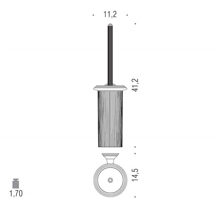 Аксессуары для ванной Ершик подвесной, цвет античная бронза/матовое стекло 