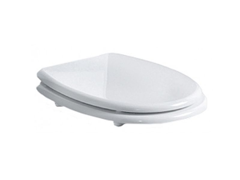 Сиденья для унитазов Сиденье для унитаза с микролифтом, белое, петли бронза 