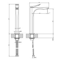 Смесители Высокий смеситель для раковины чёрный матовый 