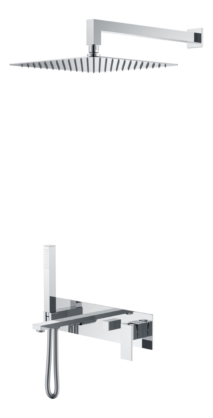 Смесители Смеситель встроенный + верхний+ ручной душ Chrome 
