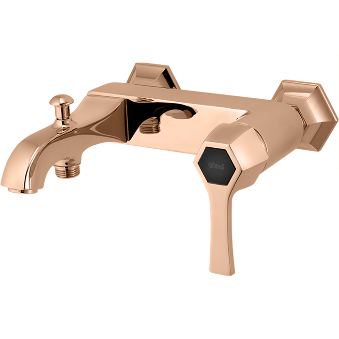 Смесители  Cherie Смеситель для ванны однорычажный, без душевого комплекта, цвет розовое золото/черный 