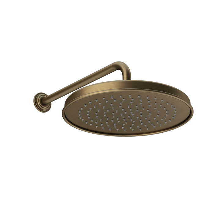 Душевая программа Верхний душ 328 мм, с настенным держателем 389 мм, цвет Antique Brass 