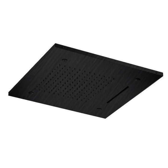 Встраиваемый верхний душ 48,9х48,9 см, 3 типа струи, цвет черный металл брашированный PVD