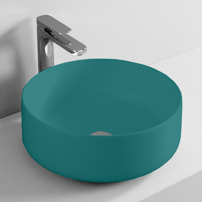 Раковина D420х160 мм, для установки на столешницу, без отверстий для смесителя, без перелива, цвет Green foresta