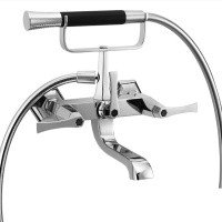 Смесители  Cherie Смеситель для ванны двухрычажный, с душевым комплектом, цвет хром/черный 