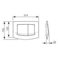 Системы инсталляции панель смыва унитаза TECEambia для двойной системы смыва, рамка хром матовый, клавиши хром глянцевый 