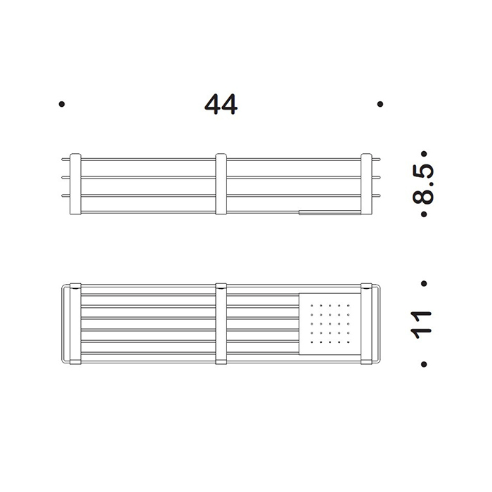 Аксессуары для ванной Полка метал, цвет хром 