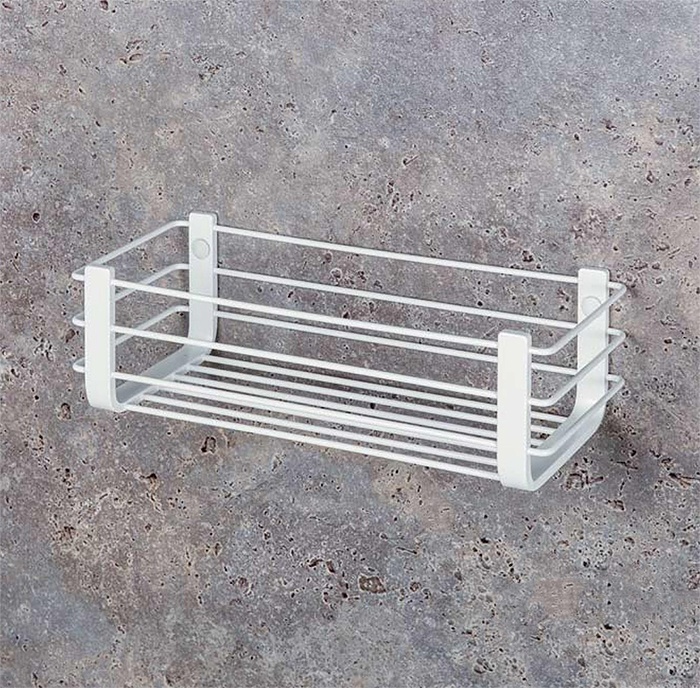 Металлическая полка - решётка на 27 см, белый матовый