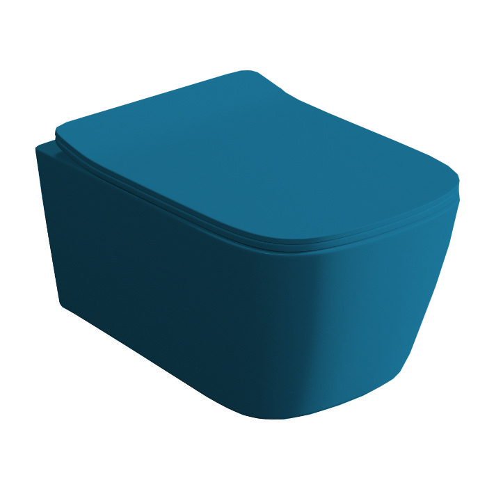 Унитаз подвесной Reel 36х52 см, цвет avio/покрытие Saniglaze