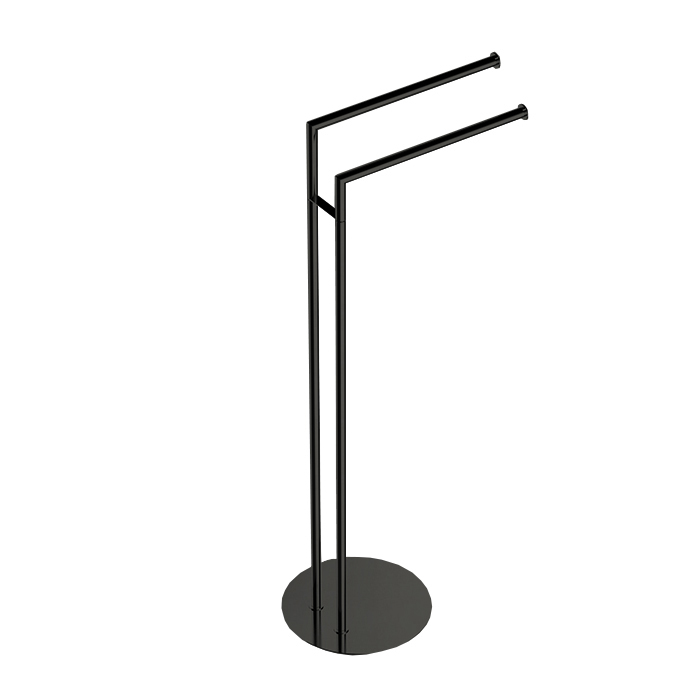 Стойка напольная с двойным п/держателем H83,5*36cм D22cм, цвет PVD графит матовый